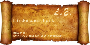Lindenbaum Edit névjegykártya